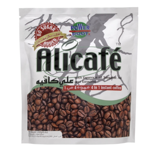 صورة Power Root Alicafe With Essence Of Tongkat Ali And Ginseng 4 In 1 Instant Coffee 12g x 20 Pieces