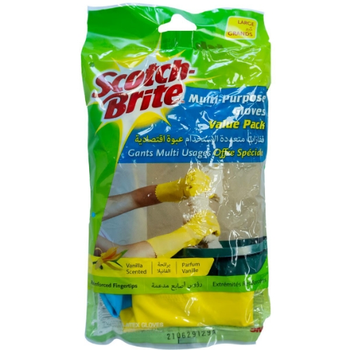 صورة سكوتش برايت قفازات كبيرة لجميع الاستعمالات المنزلية 2 قطعة