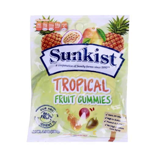 صورة Sunkist Assorted Fruit Gummies Tropical 100g
