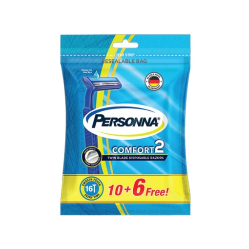 صورة بيرسونا كومفورت 2 شفرات حلاقة للإستخدام الواحد 10+6 _1