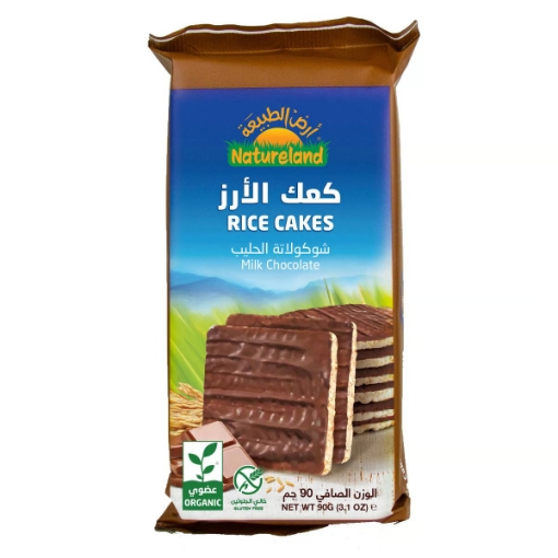 صورة Natureland Organic Rice Cake Milk Chocolate 90g