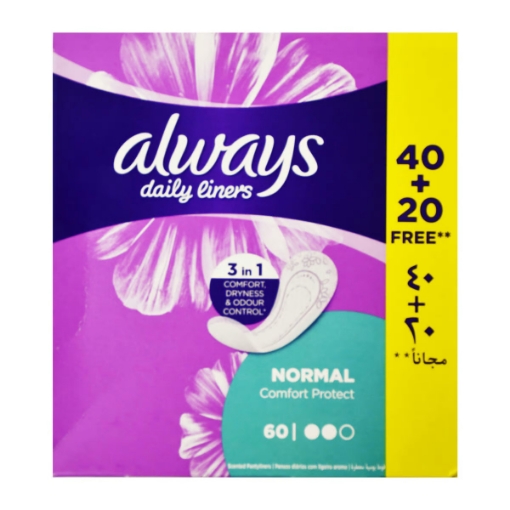 صورة Always Comfort Regular Panty Liner Value Pack 40+20