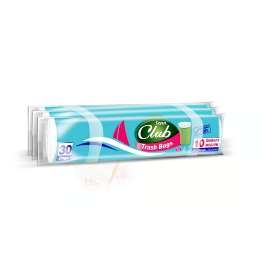 صورة كلوب أكياس قمامة 10 جالون مقاس 60 × 56 سم 3 قطع