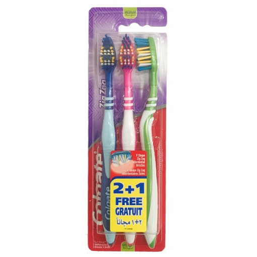 صورة كولجيت - فرشاة اسنان زيج زاج متوسطة 2+1مجاناً