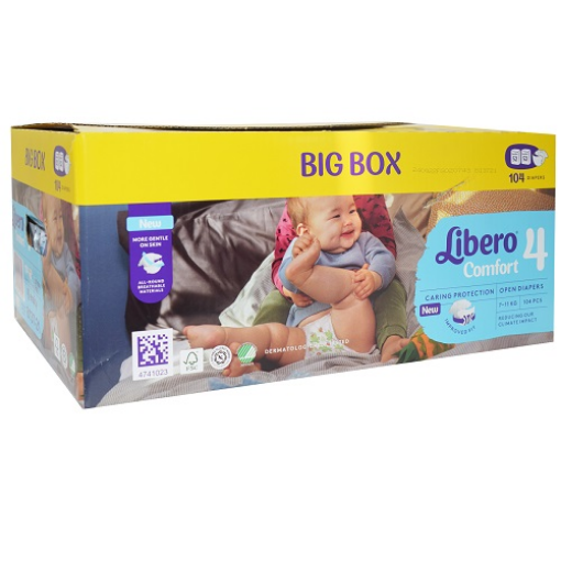 صورة ليبرو - حفاضات اطفال كومفورت رقم4 7-11كجم 52حفاضة 2حبة