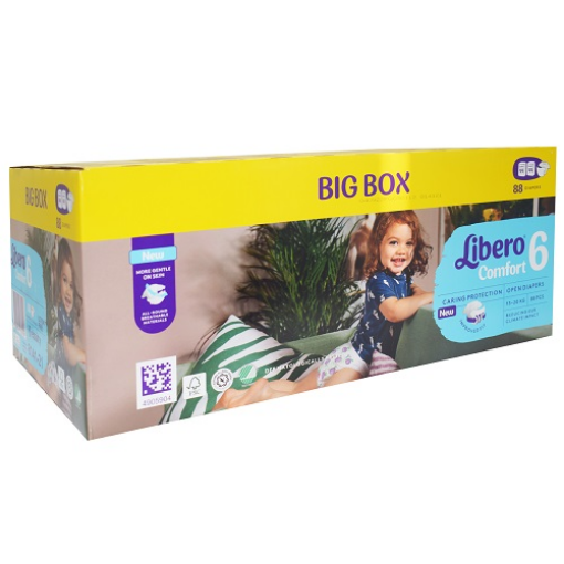 صورة ليبرو - حفاضات اطفال كومفورت رقم6 13-20كجم 44حفاضة 2حبة