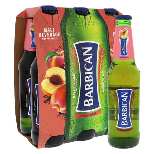 صورة بربيكان مشروب الشعير بنكهة الخوخ 330مل 6حبة