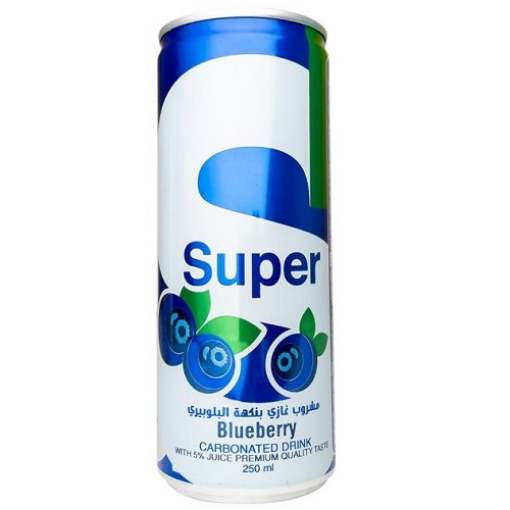 صورة سوبر مشروب غازي بنكهة البلوبيري 250مل
