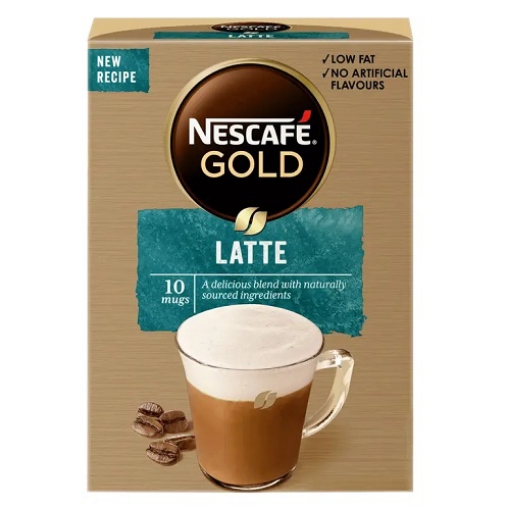 صورة نسكافيه جولد قهوة لاتيه سريعة التحضير 18جم 10اكواب