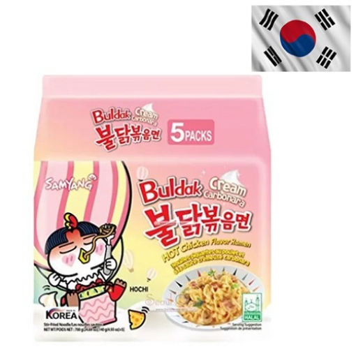 صورة ساميانج شعيرية نودلز رامن بنكهة الدجاج الحار كريم كاربونارا 140جم 5حبة