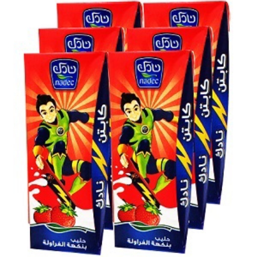 صورة نادك حليب بنكهة الفراولة 185مل 6حبة