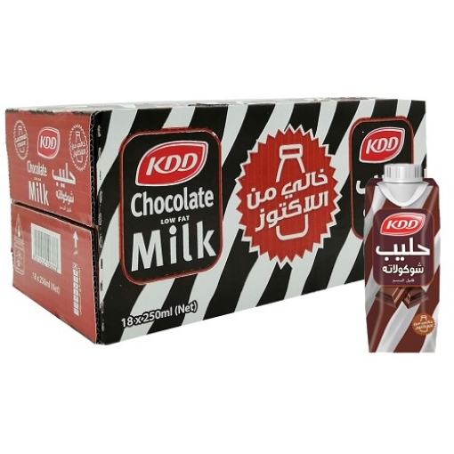 صورة كي دي دي حليب بنكهة الشوكولاتة قليل الدسم خالي من اللاكتوز 250مل 18حبة