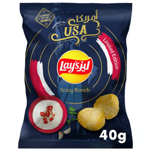 صورة ليز رقائق بطاطس بنكهة صلصة الرانش الحارة الامريكية 40 جم