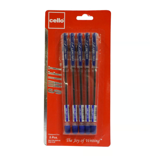 صورة تشيلو أقلام حبر جافة سويفت أزرق 0.7 ملم 5 أقلام