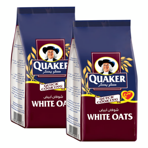 صورة كويكر شوفان أبيض 500 جم × كيسين